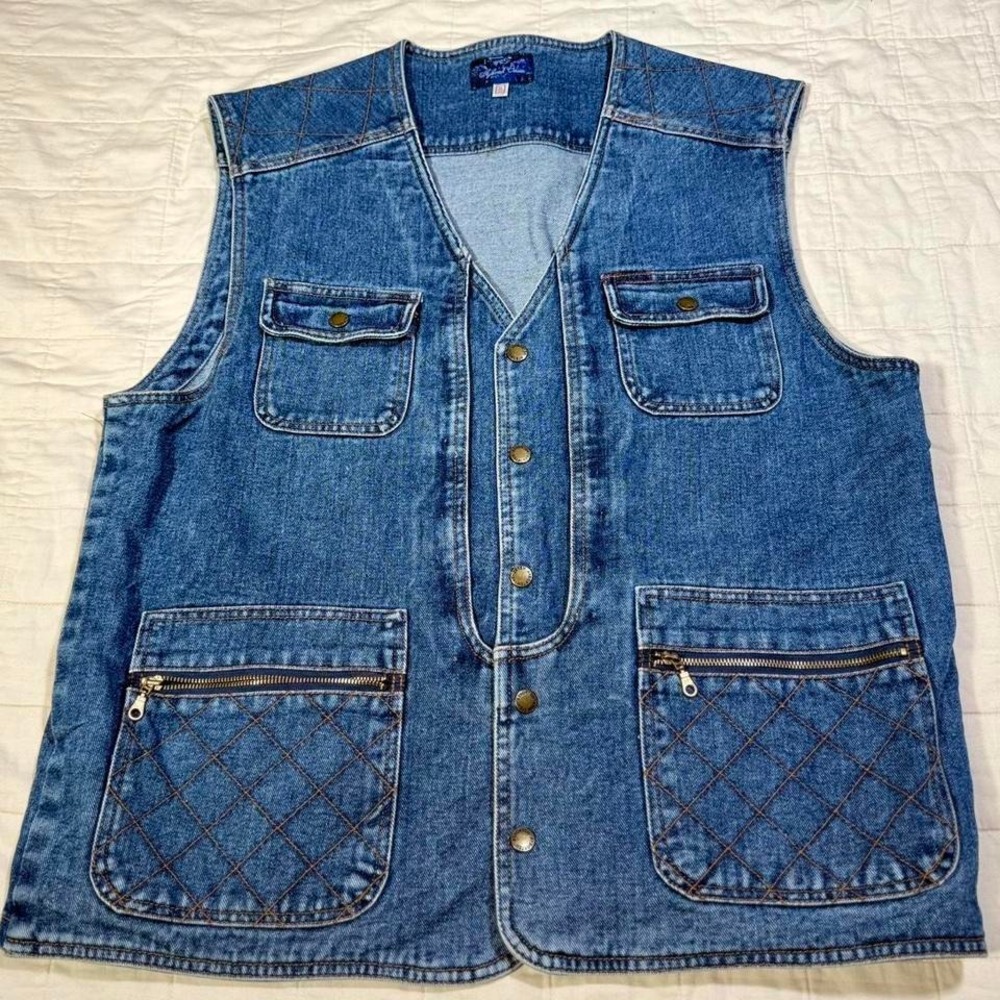 Men's Ayborteh Classics Denim Utility Vest – Tagged 3L (Fits US XL/XXL)